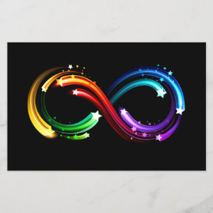 Flyer Símbolo de infinito de cometas de arcoíris