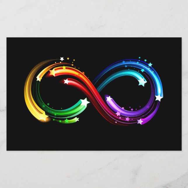 Flyer Símbolo de infinito de cometas de arcoíris (Frente)