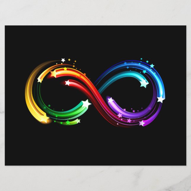 Flyer Símbolo de infinito de cometas de arcoíris (Frente)