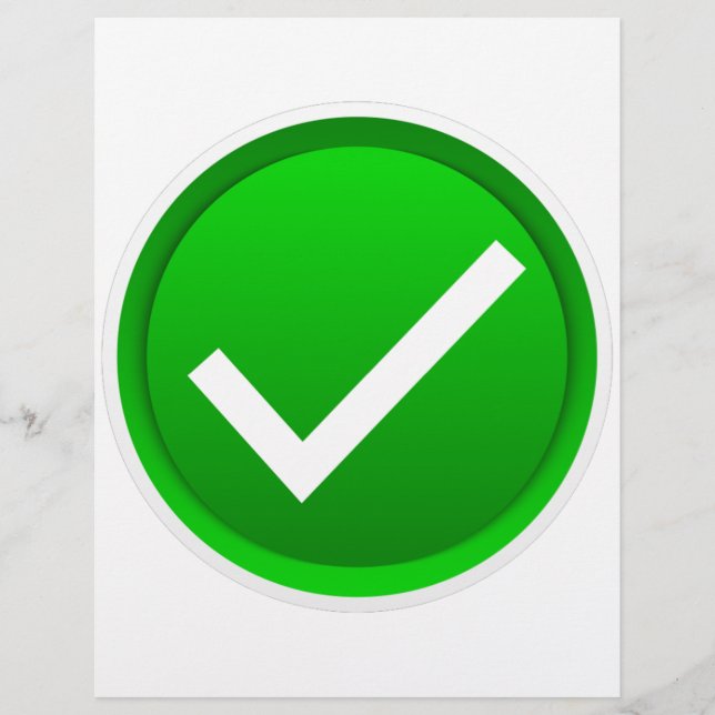 Flyer Símbolo de marca de verificación verde (Frente)