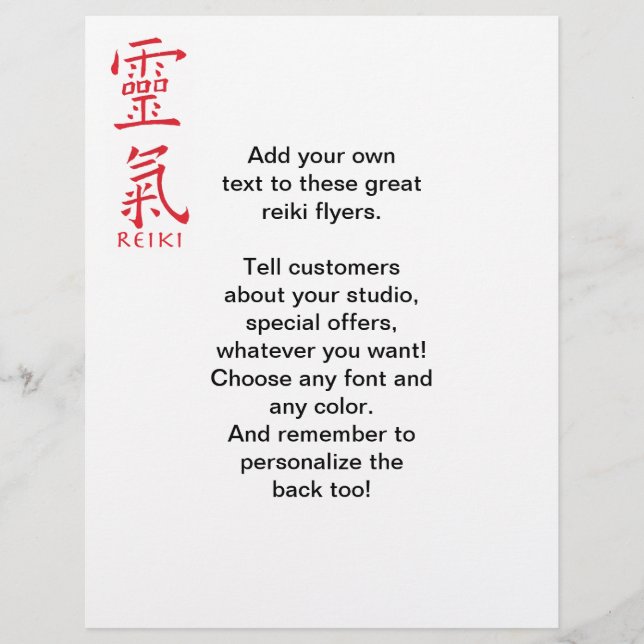 Flyer Símbolo de Reiki en tinta roja (Frente)