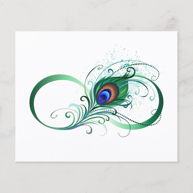 Flyer Símbolo infinito con pluma de pavo real (Frente)