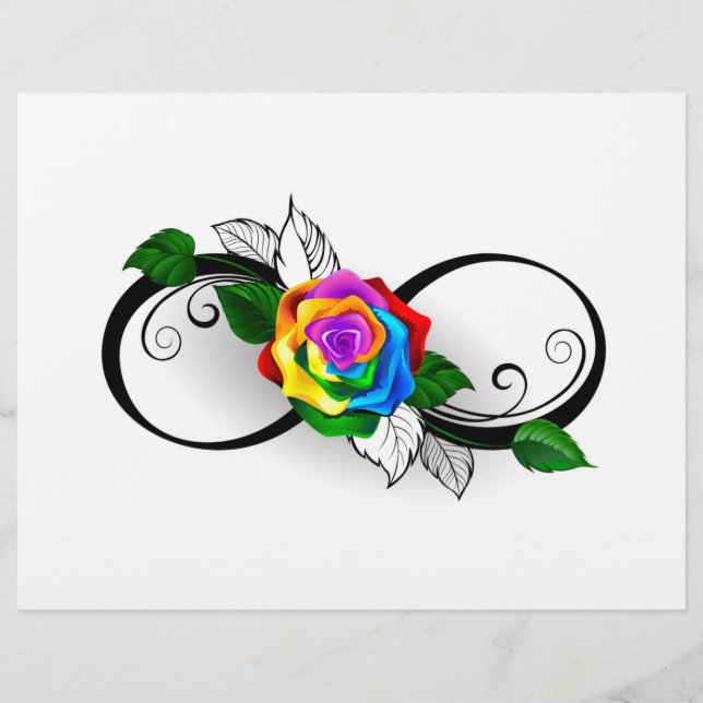 Flyer Símbolo infinito con Rosa arcoiris (Frente)