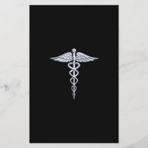 Flyer Símbolo médico "Silver Like Caduceus" en decoració