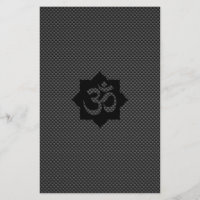 Símbolo OM Lotus Spirituality Yoga in Carbon Fibra