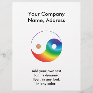 Flyer Símbolo Yin Yang Arcoíris