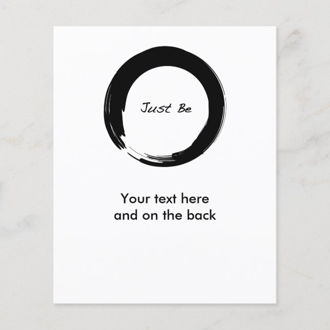 Flyer Símbolo zen con "Just Be" (Frente)
