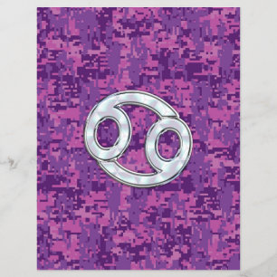 Flyer Símbolo zodiaco contra el cáncer moderno en cámara