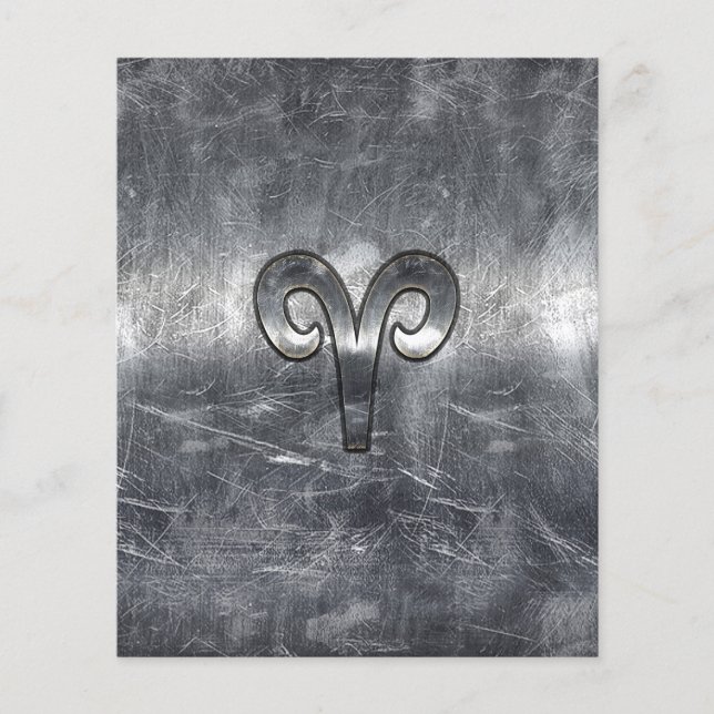 Flyer Símbolo zodiaco de Aries en estilo con problemas d (Frente)