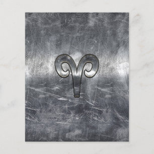 Flyer Símbolo zodiaco de Aries en estilo con problemas d