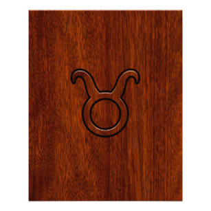 Flyer Símbolo zodiaco de Taurus en la impresión en estil