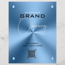 Flyer simple azul metálico moderno