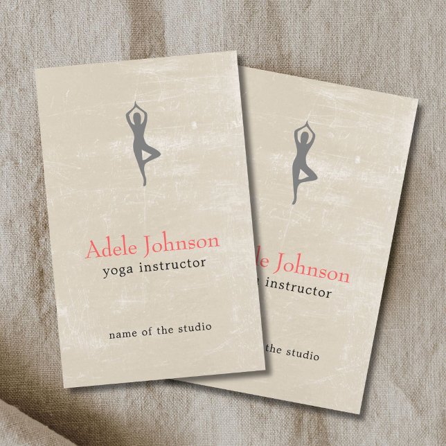Flyer Simple Elegant Beige Scratches Icon YogaInstructor (Subido por el creador)