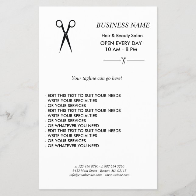 Flyer Simple elegant business light beauty salon (Frente)