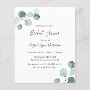 Flyer Simple Eucalyptus Presupuesto Invitación a la duch