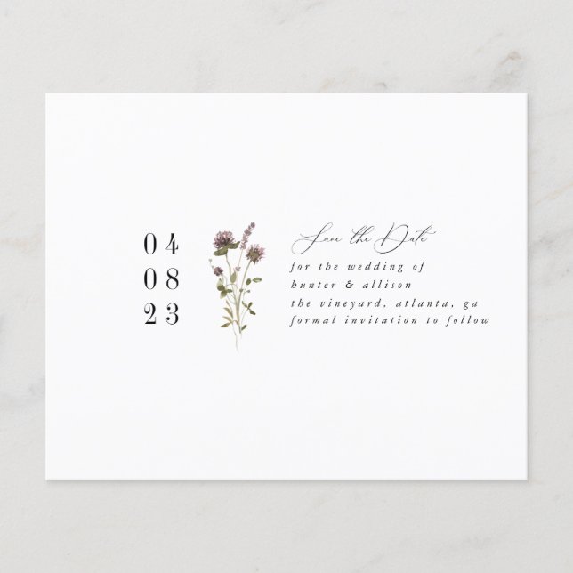 Flyer Simple Floral Guardar la fecha (Frente)