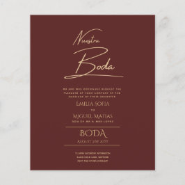 Flyer Simple Nuestra BODA Boda Español Sólo Texto Inv