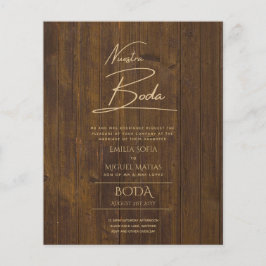 Flyer Simple Nuestra BODA Boda Español Sólo Texto Inv