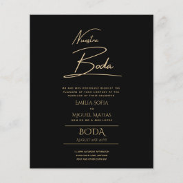 Flyer Simple Nuestra BODA Boda Español Sólo Texto Inv