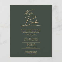 Flyer Simple Nuestra BODA Boda Español Sólo Texto Inv