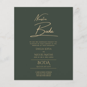 Flyer Simple Nuestra BODA Boda Español Sólo Texto Inv