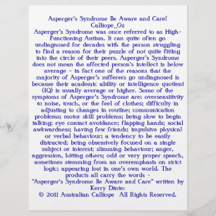 Flyer Síndrome de Asperger ¡Ten cuidado y cuidado!