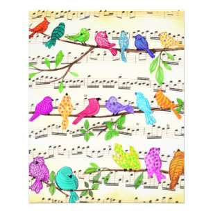 Flyer Sinfonía de pájaros musicales alegres y coloridas