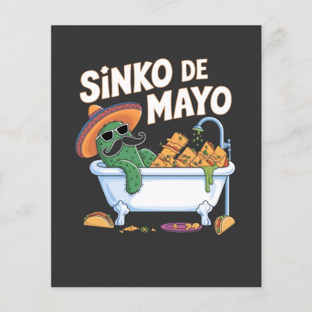 Flyer Sinko de Mayo Cinco De Mayo Cactus Funny (Frente)
