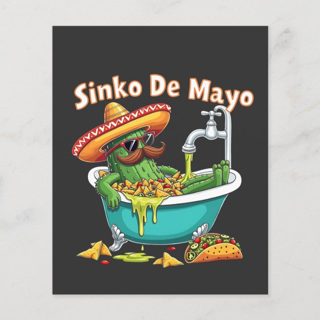 Flyer Sinko de Mayo"Funny Cinco de Mayo Cactus (Frente)