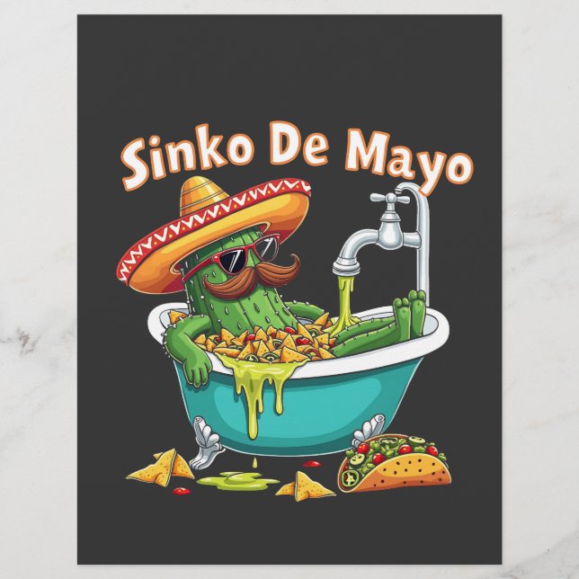 Flyer Sinko de Mayo"Funny Cinco de Mayo Cactus (Frente)