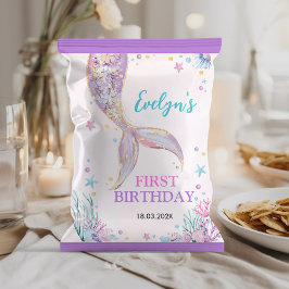 Flyer Sirena bajo el mar Cumpleaños Chip Bag Wrapper