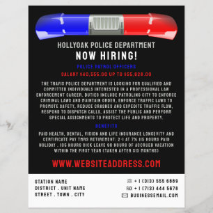 Flyer Sirena de Coche de Policía, Reclutamiento de Ley d