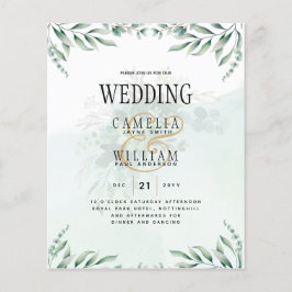 Flyer Sitio web de invitaciones a bodas de verde RSVP QR