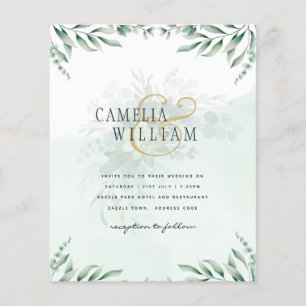 Flyer Sitio web de invitaciones a bodas de verde RSVP QR