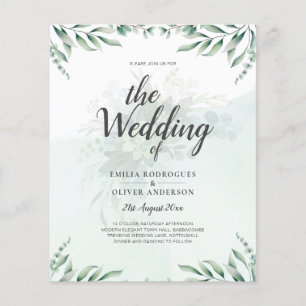 Flyer Sitio web de invitaciones a bodas de verde RSVP QR