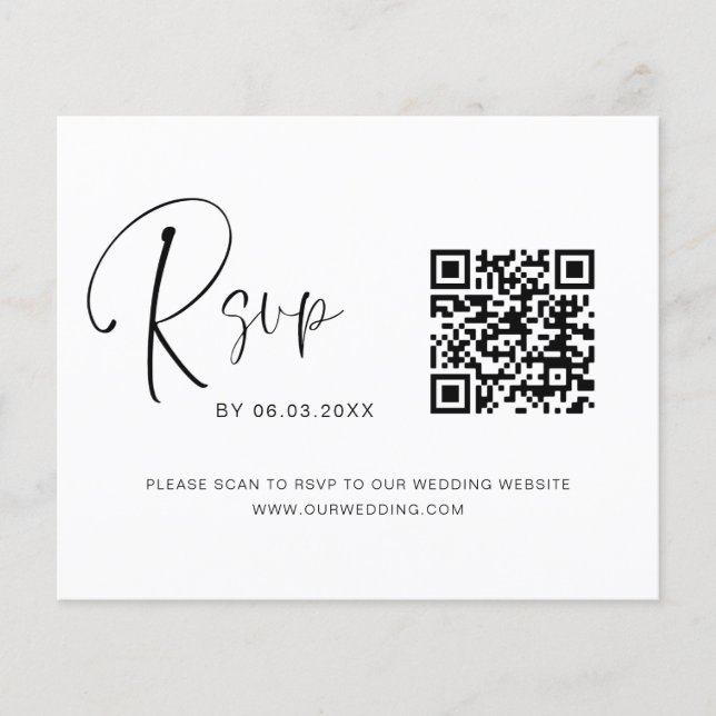 Flyer Sitio web del Boda de código QR de presupuesto RSV (Frente)