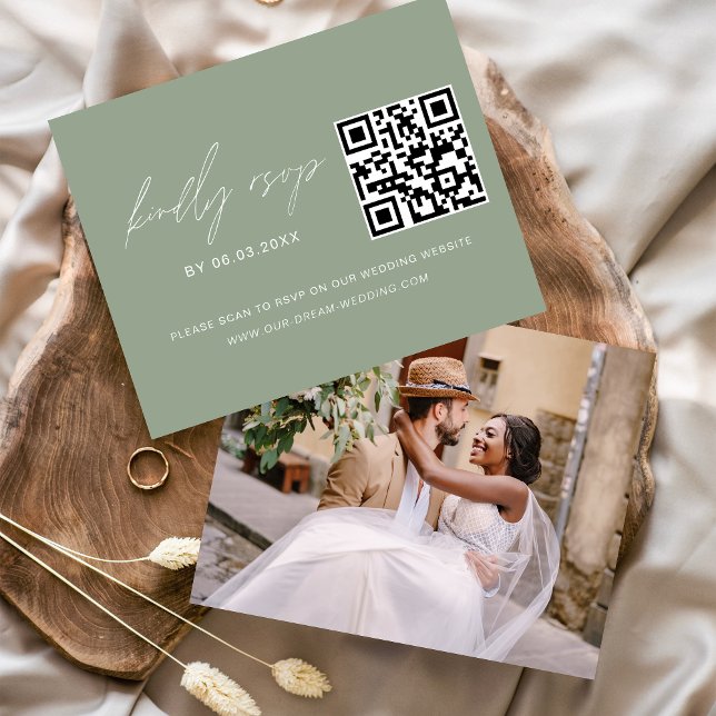 Flyer Sitio web del Boda de fotos RSVP del código QR ver (Subido por el creador)