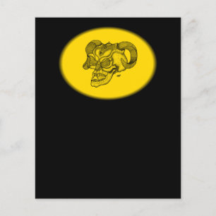 Flyer Skull Devil Head Black and Yellow Design