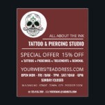 Flyer Skull Tattoo, Tattoo y estudio de Piercing corpora<br><div class="desc">Skull Tattoo,  Tattoo & Body Piercing Studio Anunciando Volantes Por La Tienda De Tarjetas De Negocios.</div>