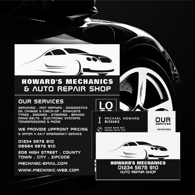 Flyer Sleek Car Logo Auto Mechanic & Reparaciones Public (Subido por el creador)