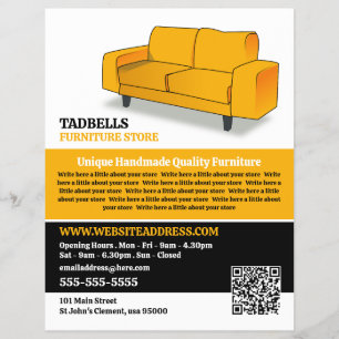 Flyer Sofá amarillo - Ventas de la tienda de muebles