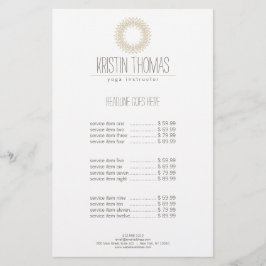 Flyer Sol Bohemio Dorado Mandala Yoga