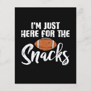Flyer Solo estoy aquí por los snacks de fútbol americano