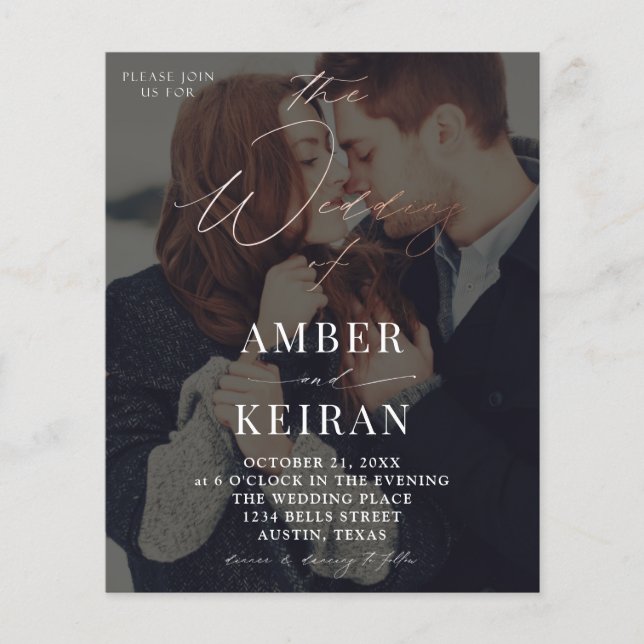 Flyer Sombras de presupuesto - Boda fotográfico oscuro c (Frente)