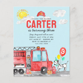 Flyer Sonido presupuestal cumpleaños del bombero del cam