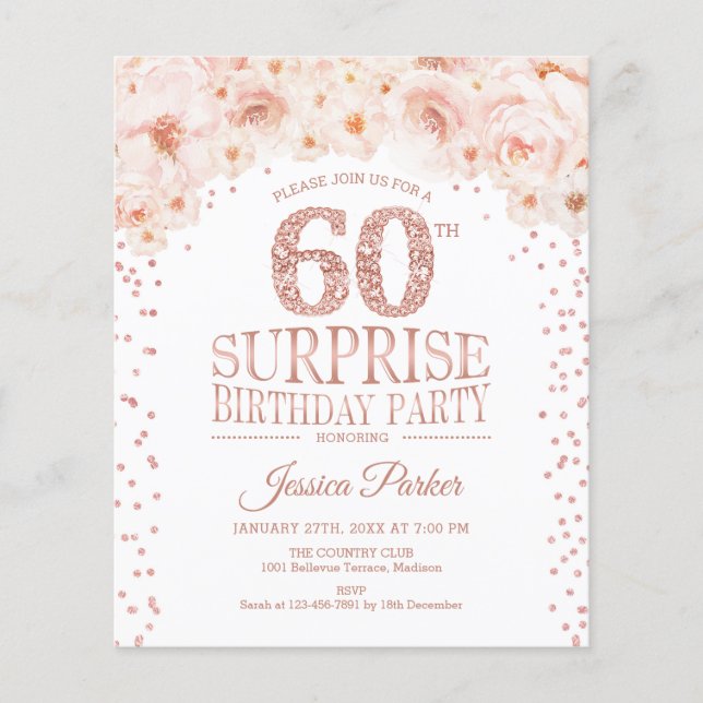 Flyer Sorpresa Presupuestaria 60º cumpleaños - Invitació (Frente)