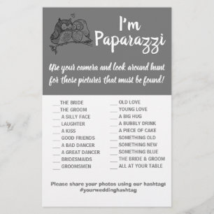 Flyer Soy paparazzi Game Card Owls Love Boda