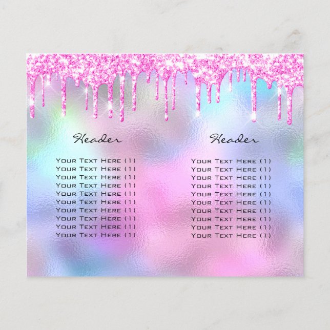 Flyer Spark Purpurina Makeup Eye Lash Préstamos Rosado (Atrás)