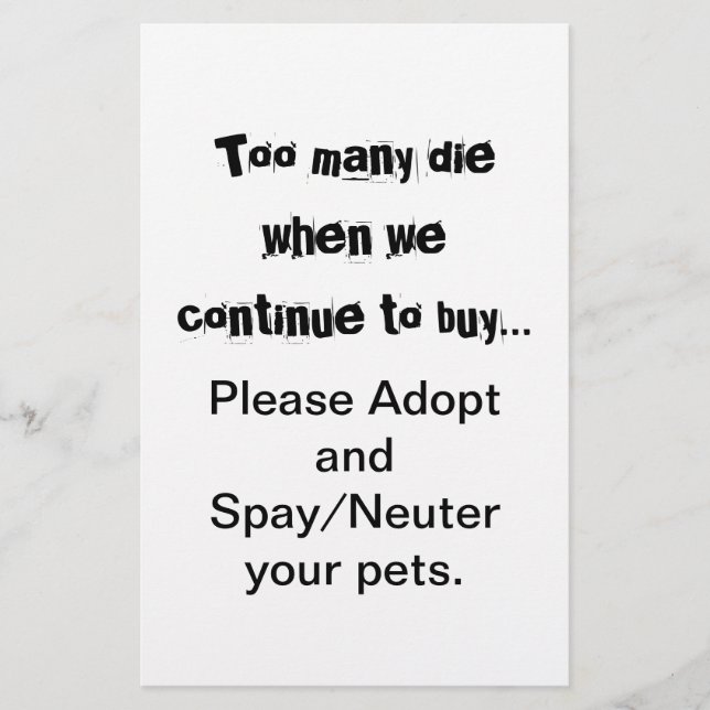 Flyer Spay Neuter Adopte (Frente)