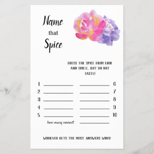 Flyer "Spice It Up: Nombre Que Spice Bridal Shower Game"